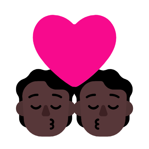 💏🏿 Emoji sich küssendes Paar, dunkle Hautfarbe Microsoft Windows 11 23H2.