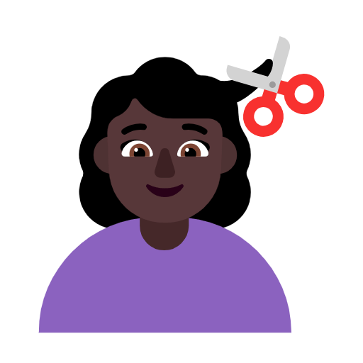 Emoji 💇🏿‍♀️ Taglio Di Capelli Per Donna: Carnagione Scura su Microsoft Windows 11 23H2.