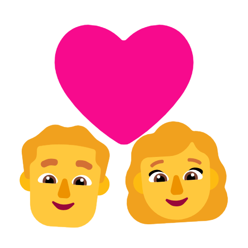 Emoji 👨‍❤️‍👩 Pareja con corazón - Uomo, Donna su Microsoft Windows 11 23H2.