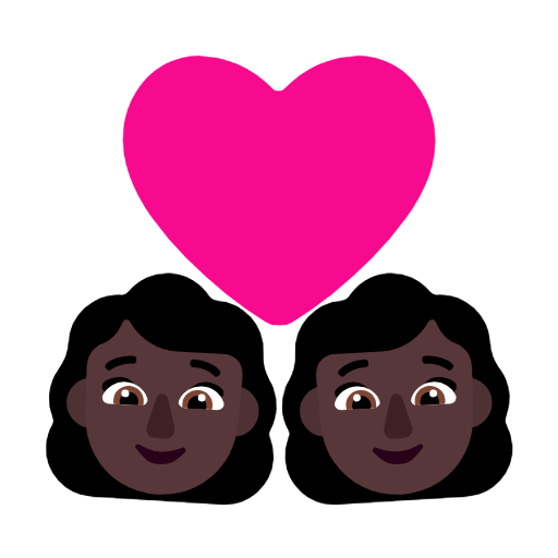 Emoji 👩🏿‍❤️‍👩🏿 Coppia Con Cuore - Donna: Carnagione Scura, Donna: Carnagione Scura su Microsoft Windows 11 23H2.