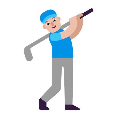 🏌🏼‍♂️ Emoji Hombre Jugando Al Golf: Tono De Piel Claro Medio en Microsoft Windows 11 23H2.