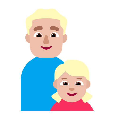 👨🏼‍👧🏼 Emoji Família - Homem, Menina: Pele Morena Clara na Microsoft Windows 11 23H2.