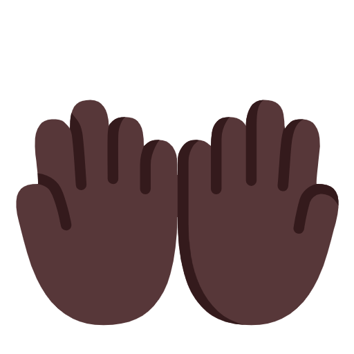 Emoji 🤲🏿 Mani Unite In Alto: Carnagione Scura su Microsoft Windows 11 23H2.