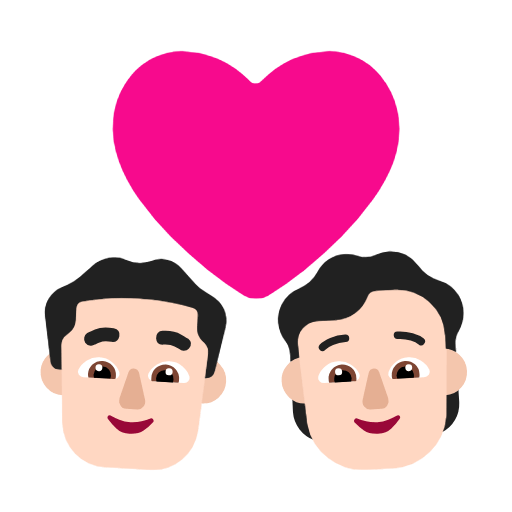 Emoji 👨🏻‍❤️‍🧑🏻 Coppia Con Cuore: uomo, persona, Carnagione Chiara su Microsoft Windows 11 23H2.