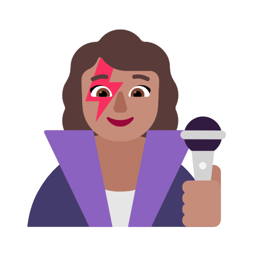 Emoji 👩🏽‍🎤 Cantante Donna: Carnagione Olivastra su Microsoft Windows 11 23H2.