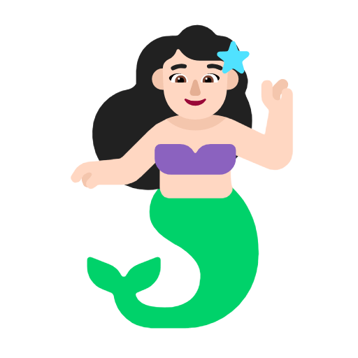 Emoji 🧜🏻‍♀️ Sirena Donna: Carnagione Chiara su Microsoft Windows 11 23H2.