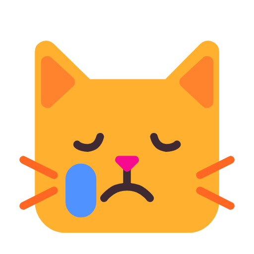 😿 Emoji Gato Llorando en Microsoft Windows 11 23H2.