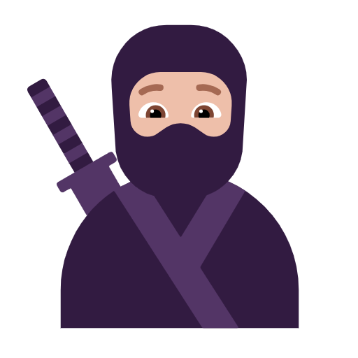 Emoji 🥷🏼 Ninja: Carnagione Abbastanza Chiara su Microsoft Windows 11 23H2.