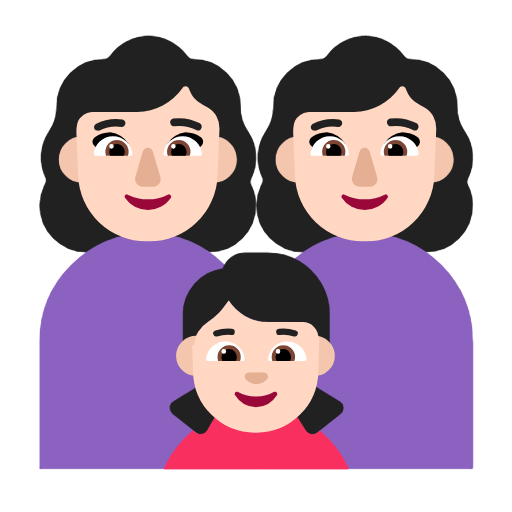 👩🏻‍👩🏻‍👧🏻 Emoji Familie - Frau, Frau, Mädchen: helle Hautfarbe Microsoft Windows 11 23H2.