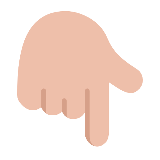 👇🏼 Emoji Dorso Da Mão Com Dedo Indicador Apontando Para Baixo: Pele Morena Clara na Microsoft Windows 11 23H2.