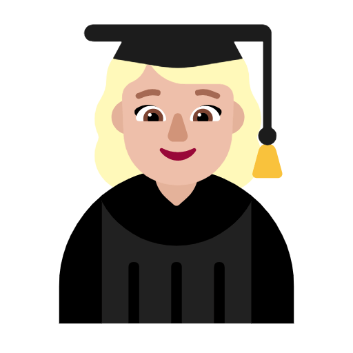 Emoji 👩🏼‍🎓 Studentessa: Carnagione Abbastanza Chiara su Microsoft Windows 11 23H2.