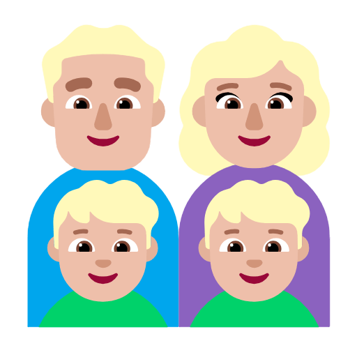 👨🏼‍👩🏼‍👦🏼‍👦🏼 Emoji Familia - Hombre, Mujer, Niño, Niño: Tono De Piel Claro Medio en Microsoft Windows 11 23H2.