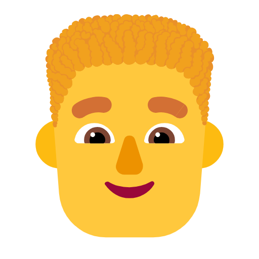 Emoji 👨‍🦱 Uomo: Capelli Ricci su Microsoft Windows 11 23H2.
