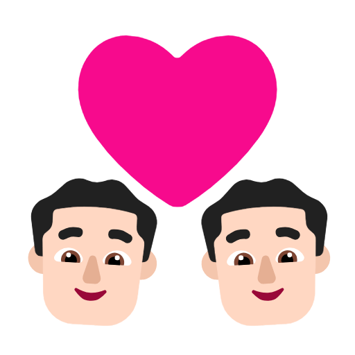 Emoji 👨🏻‍❤️‍👨🏻 Coppia Con Cuore - Uomo: Carnagione Chiara, Uomo: Carnagione Chiara su Microsoft Windows 11 23H2.