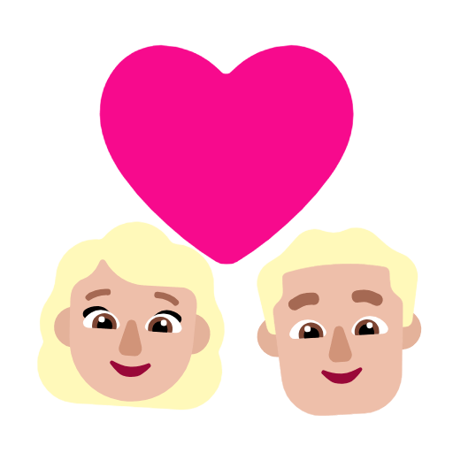 Emoji 👩🏼‍❤️‍👨🏼 Coppia Con Cuore - Donna: Carnagione Abbastanza Chiara, Uomo: Carnagione Abbastanza Chiara su Microsoft Windows 11 23H2.
