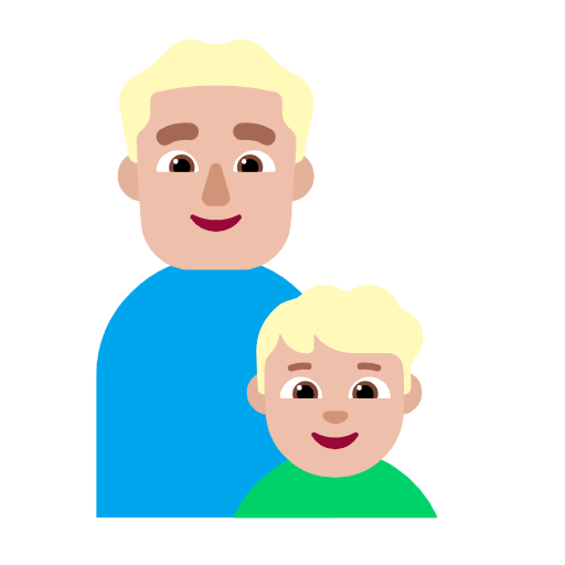 Emoji 👨🏼‍👦🏼 Famiglia - Uomo, Bambino: Carnagione Abbastanza Chiara su Microsoft Windows 11 23H2.