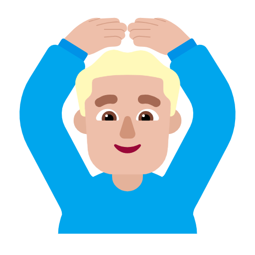 🙆🏼‍♂️ Emoji Hombre Haciendo El Gesto De «de Acuerdo»: Tono De Piel Claro Medio en Microsoft Windows 11 23H2.