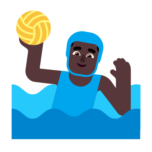 🤽🏿‍♂️ Emoji Wasserballspieler: dunkle Hautfarbe Microsoft Windows 11 23H2.