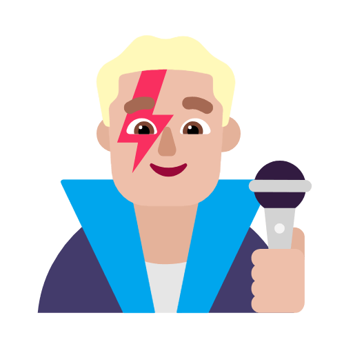 Emoji 👨🏼‍🎤 Cantante Uomo: Carnagione Abbastanza Chiara su Microsoft Windows 11 23H2.