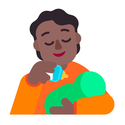 🧑🏾‍🍼 Emoji Pessoa Alimentando Bebê: Pele Morena Escura na Microsoft Windows 11 23H2.