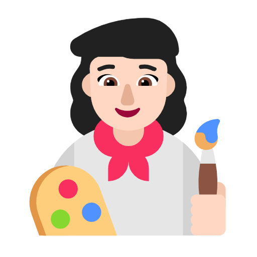 Emoji 👩🏻‍🎨 Artista Donna: Carnagione Chiara su Microsoft Windows 11 23H2.