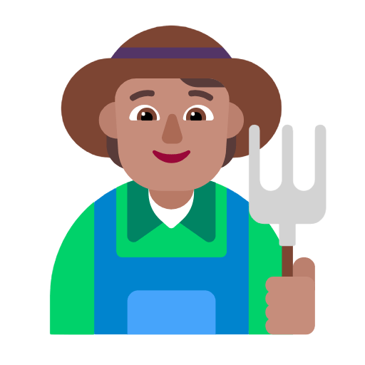 Emoji 🧑🏽‍🌾 Agricoltore: Carnagione Olivastra su Microsoft Windows 11 23H2.