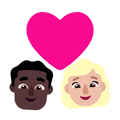 Emoji 👨🏿‍❤️‍👩🏼 Coppia Con Cuore - Uomo: Carnagione Scura, Donna: Carnagione Abbastanza Chiara su Microsoft Windows 11 23H2.