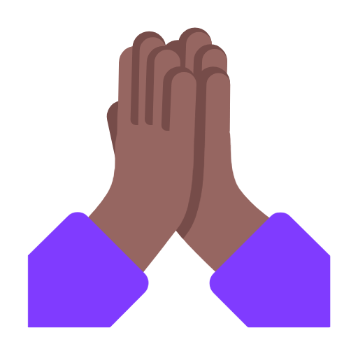 🙏🏾 Emoji Manos En Oración: Tono De Piel Oscuro Medio en Microsoft Windows 11 23H2.