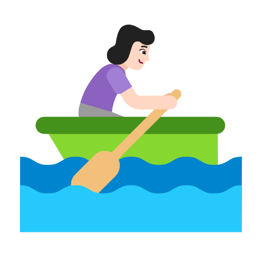 Emoji 🚣🏻‍♀️ Donna In Barca A Remi: Carnagione Chiara su Microsoft Windows 11 23H2.