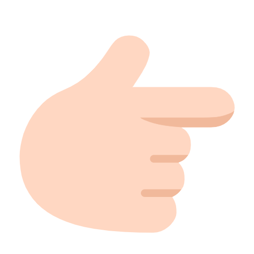 👉🏻 Emoji nach rechts weisender Zeigefinger: helle Hautfarbe Microsoft Windows 11 23H2.