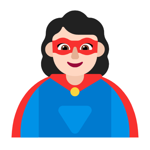 🦸🏻‍♀️ Emoji Super-heroína: Pele Clara na Microsoft Windows 11 23H2.
