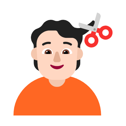 💇🏻 Emoji Persona Cortándose El Pelo: Tono De Piel Claro en Microsoft Windows 11 23H2.