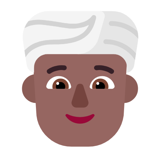 👳🏾 Emoji Persona Con Turbante: Tono De Piel Oscuro Medio en Microsoft Windows 11 23H2.