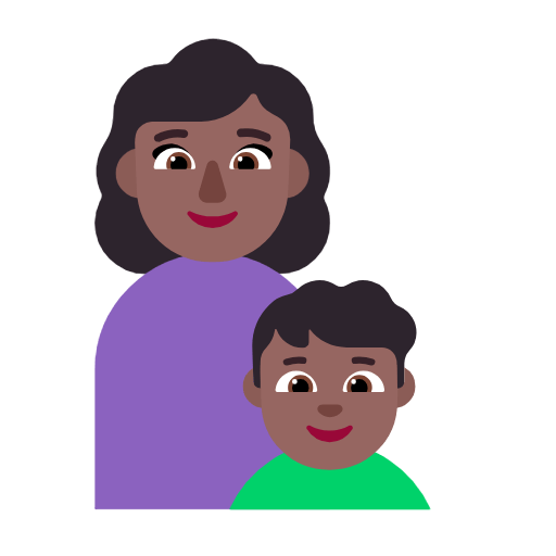 Emoji 👩🏾‍👦🏾 Famiglia - Donna, Bambino: Carnagione Abbastanza Scura su Microsoft Windows 11 23H2.
