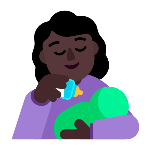 👩🏿‍🍼 Emoji Mulher Alimentando Bebê: Pele Escura na Microsoft Windows 11 23H2.