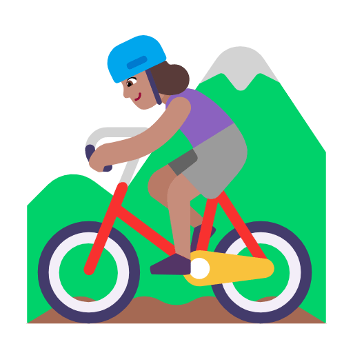 🚵🏽‍♀️ Emoji Mujer En Bicicleta De Montaña: Tono De Piel Medio en Microsoft Windows 11 23H2.