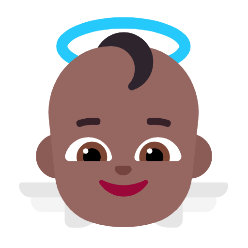 👼🏾 Emoji Bebê Anjo: Pele Morena Escura na Microsoft Windows 11 23H2.