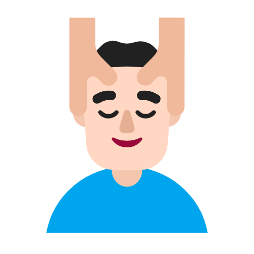 💆🏻‍♂️ Emoji Mann, der eine Kopfmassage bekommt: helle Hautfarbe Microsoft Windows 11 23H2.