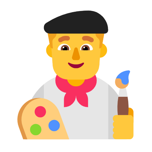 Emoji 👨‍🎨 Artista Uomo su Microsoft Windows 11 23H2.