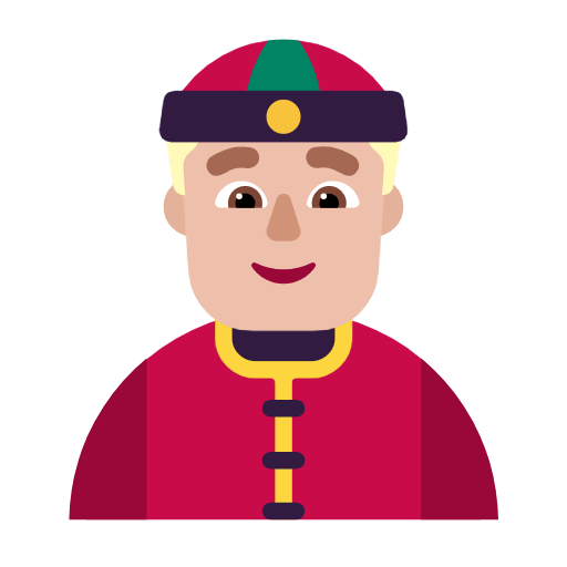 Emoji 👲🏼 Uomo Con Zucchetto Cinese: Carnagione Abbastanza Chiara su Microsoft Windows 11 23H2.