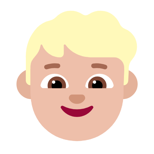 Emoji 👦🏼 Bambino: Carnagione Abbastanza Chiara su Microsoft Windows 11 23H2.