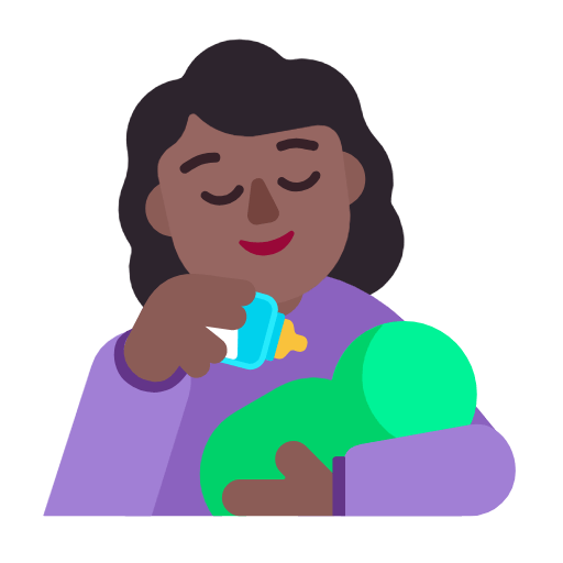 👩🏾‍🍼 Emoji Mulher Alimentando Bebê: Pele Morena Escura na Microsoft Windows 11 23H2.