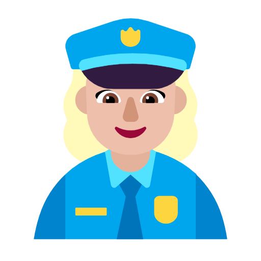 Emoji 👮🏼‍♀️ Poliziotta: Carnagione Abbastanza Chiara su Microsoft Windows 11 23H2.