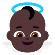 👼🏿 Emoji Bebé ángel: Tono De Piel Oscuro en Microsoft Windows 11 November 2021 Update.