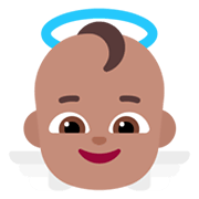 👼🏽 Emoji Bebé ángel: Tono De Piel Medio en Microsoft Windows 11 November 2021 Update.