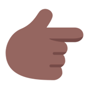 👉🏾 Emoji Dorso Da Mão Com Dedo Indicador Apontando Para A Direita: Pele Morena Escura na Microsoft Windows 11 November 2021 Update.