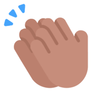 Emoji 👏🏽 Mani Che Applaudono: Carnagione Olivastra su Microsoft Windows 11 November 2021 Update.