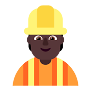 👷🏿 Emoji Trabalhador De Construção Civil: Pele Escura na Microsoft Windows 11 November 2021 Update.