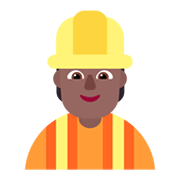 👷🏾 Emoji Bauarbeiter(in): mitteldunkle Hautfarbe Microsoft Windows 11 November 2021 Update.