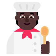 Émoji 🧑🏿‍🍳 Cuisinier (tous Genres) : Peau Foncée sur Microsoft Windows 11 November 2021 Update.